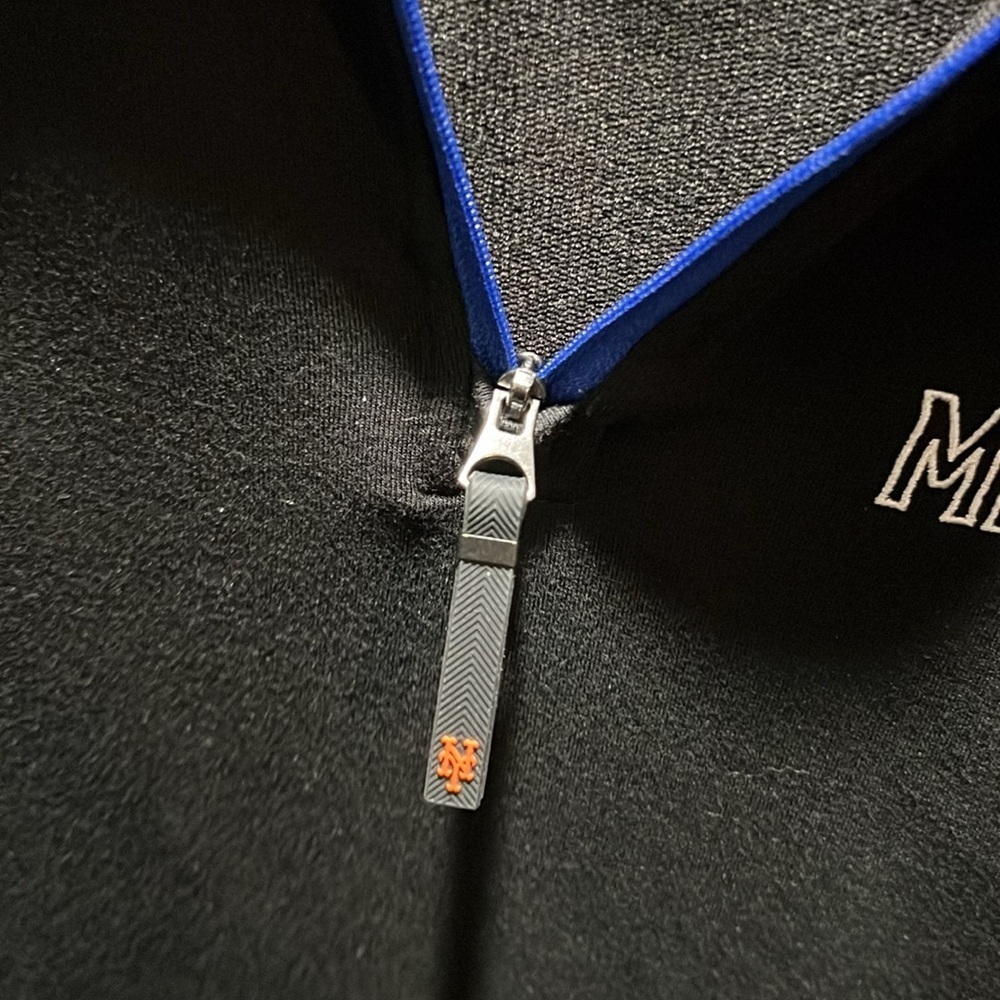 New York Mets Black Quarter-Zip Pullover Size XL - Picture 3 of 4